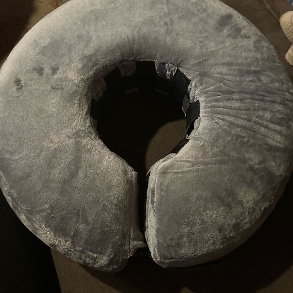 Plush Gray Dog Collar